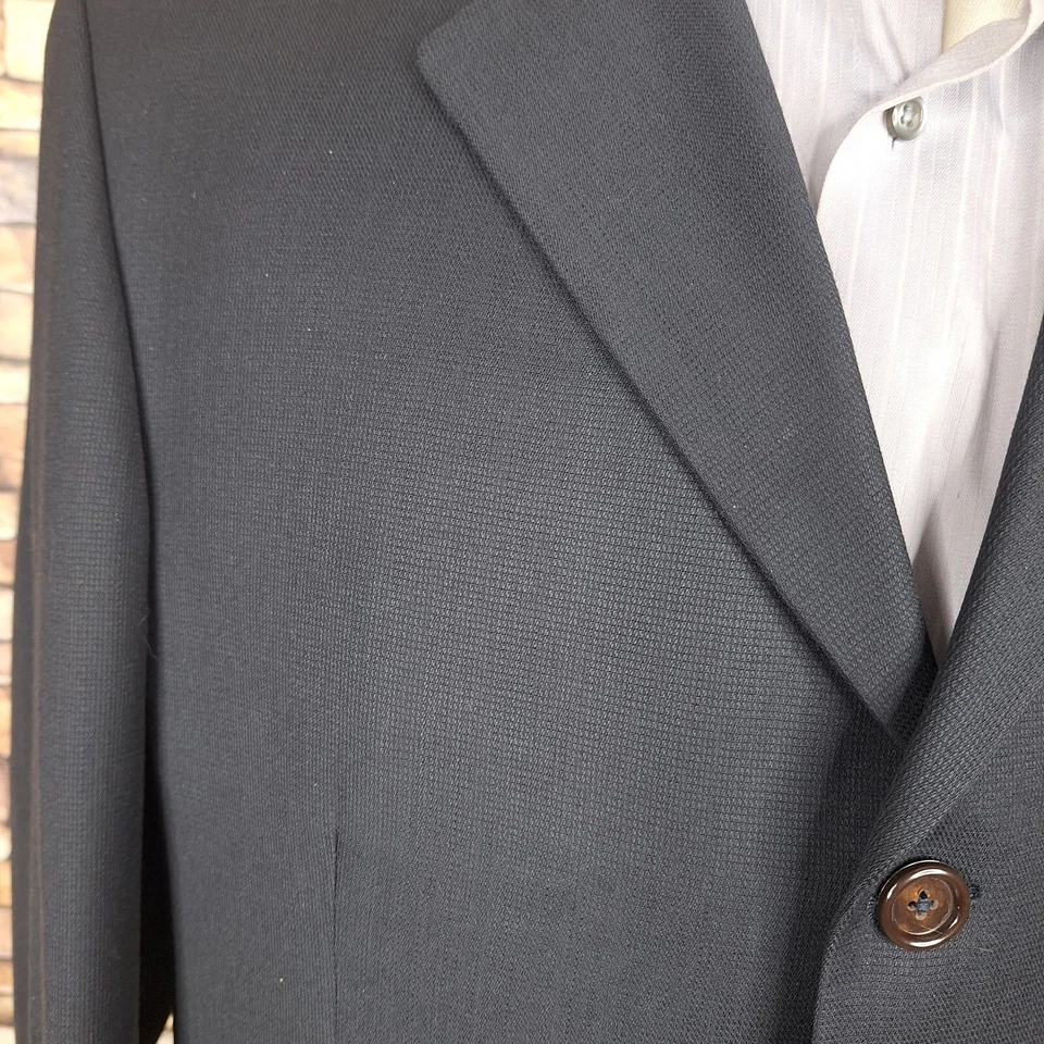 Chaqueta Blazer Joseph & Feiss Para Hombre 44S Negra Cuadros Lana 3 Botones Sin Ventilación Canadá Foto 2 de 4