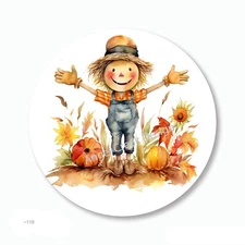 Autumn Scarecrow Scrapbook Stickers Fall Party Favors Labels Envelope Seals
