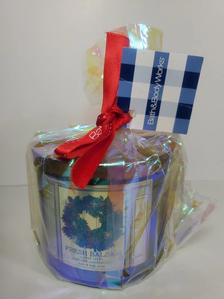 Bath & Body Works Holiday FRESH BALSAM Scented 3 Wick Candle Burns For 25-45 hrs - Image 2 of 4