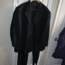 Neil Allyn Formal Collection Solid Black 100 Wool Two Piece Tuxedo 40R 50R