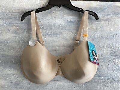 VANITY FAIR 75201 Nearly Invisible Full Coverage U/W Bra, 40DD - Damask/Neutral