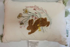 Threshold Easter Decor Toss Pillow Bunny With Flowers 14" x 20" Rectangle Lumbar