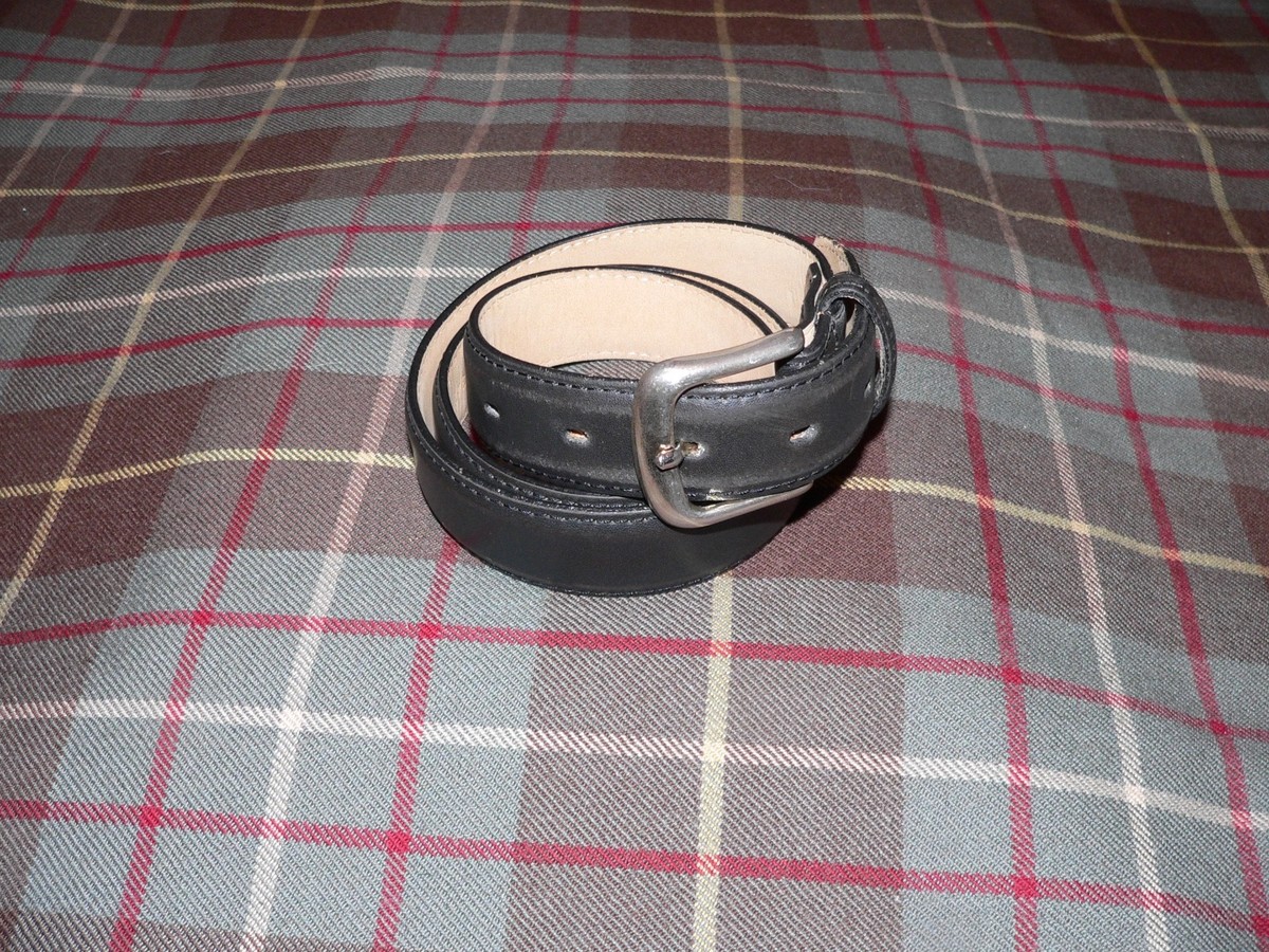 Men's Black Aniline Finished Leather Dress Belt, USA, Size 34 | eBay