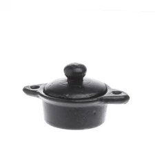 Factory Direct Craft Dollhouse Miniature Black Multipot | 6 Pieces