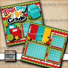 NINTH 9TH GRADE high School 2 premade scrapbook pages printed digiscrap A0371