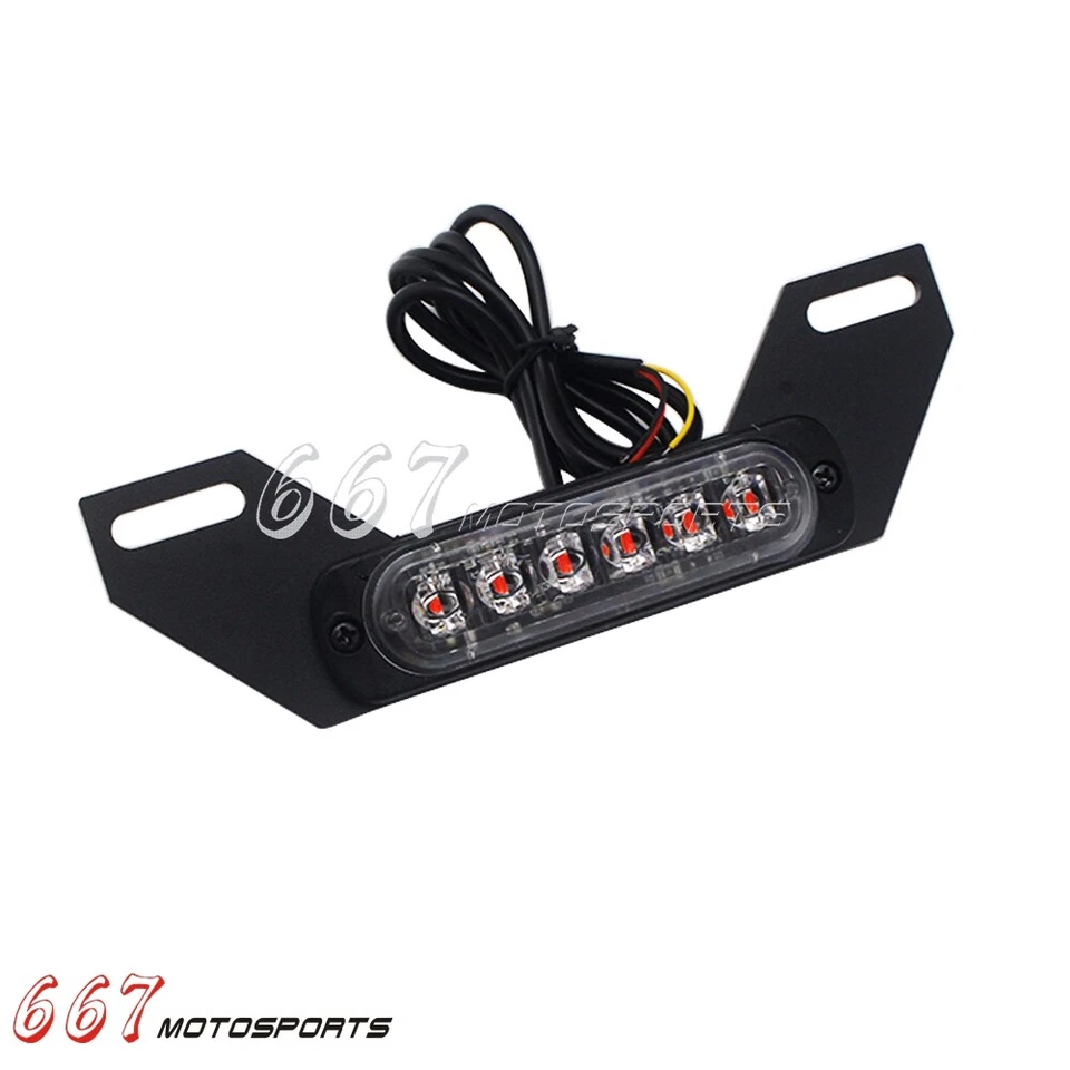 B6 Auxiliary LED License Plate Brake Running Light For Harley BMW Honda Yamaha - Image 3 of 4