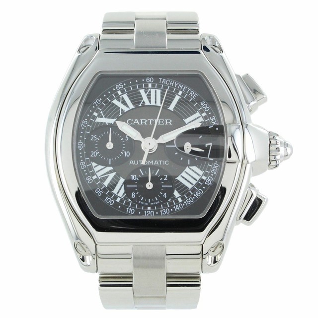 CARTIER ROADSTER XL 2618 BLACK CHRONOGRAPH DIAL WATCH | eBay