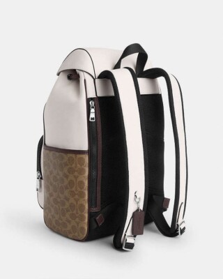 NWT coach Racer Backpack In Signature Colorblock CT751 | eBay