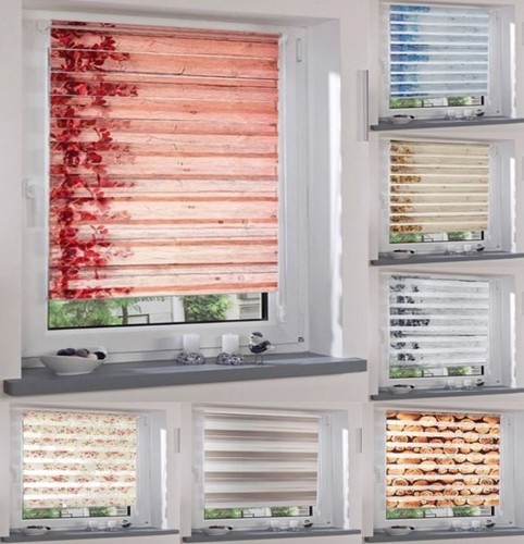 Doppelrollo Muster Design Motiv Klemmfix Easyfix Alu Vario Rollo ohne Bohren Tür - Bild 1 von 54