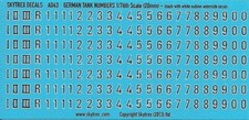 Skytrex 1/76 (20mm) Decals - German Tank Numbers - Black