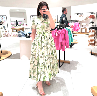 zara printed dress with belt