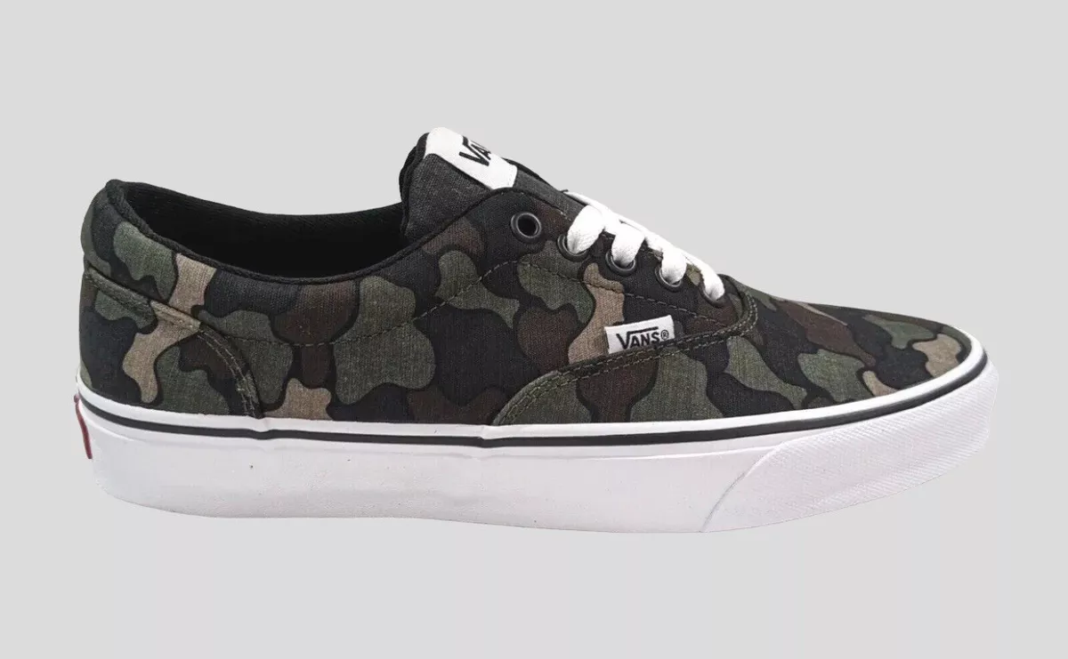 Vans Men s Doheny Off The Wall Camo Black Green Canvas Skate Shoes Size 10