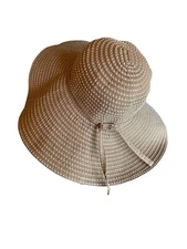 Sun N' Sand Beige Tan Grosgrain Ribbon Sun Beach Hat One size