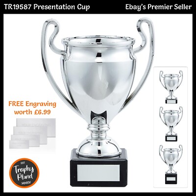 PRÄSENTATIONSTASSE SPORTTROPHÄE - Mini Silber Award Trophäen, KOSTENLOSE GRAVUR