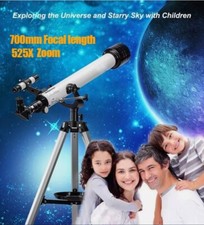 700mm Astronomical Telescope 525X with Phone Adapter for Beginner Moon Watching