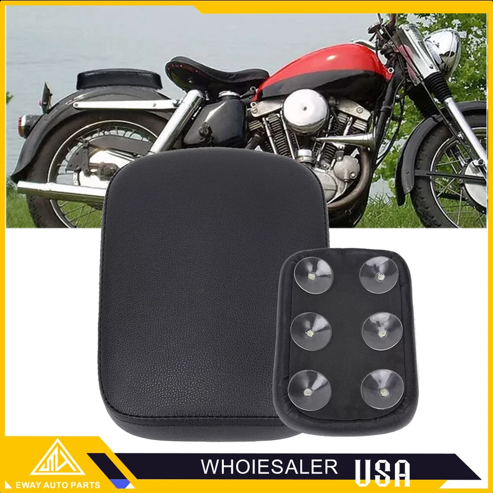 6 Suction Cup Rectangular Pillion Passenger Pad Seat For Harley Chopper 883 Dyna - Изображение 3 из 4