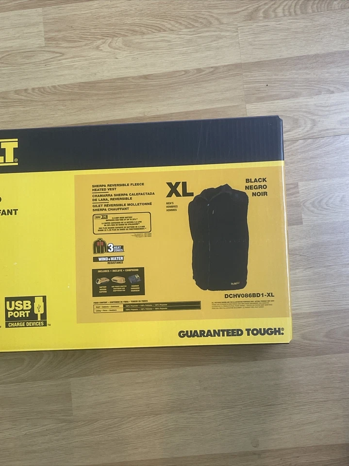 DeWalt DCHV086BD1-XL Reversible Heated Fleece Vest Kit - XL, Black New - Image 2 of 4