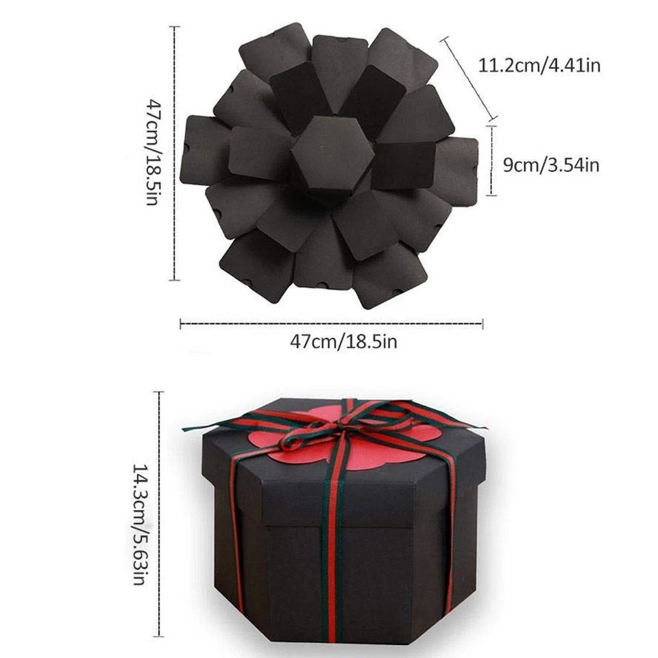 Caja de regalo sorpresa explosión aniversario álbum de recortes hágalo usted mismo álbum de fotos amor romántico Foto 3 de 4