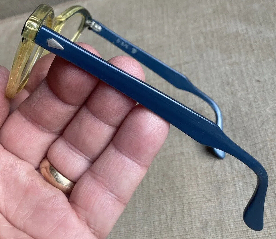 RARE Vintage OTE Tart Arnel Cat Eye Eyeglasses Blue Clear Frame 5