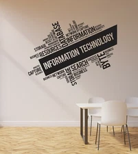 Vinyl Wall Decal Information Technology Business Internet Stickers (ig6172)