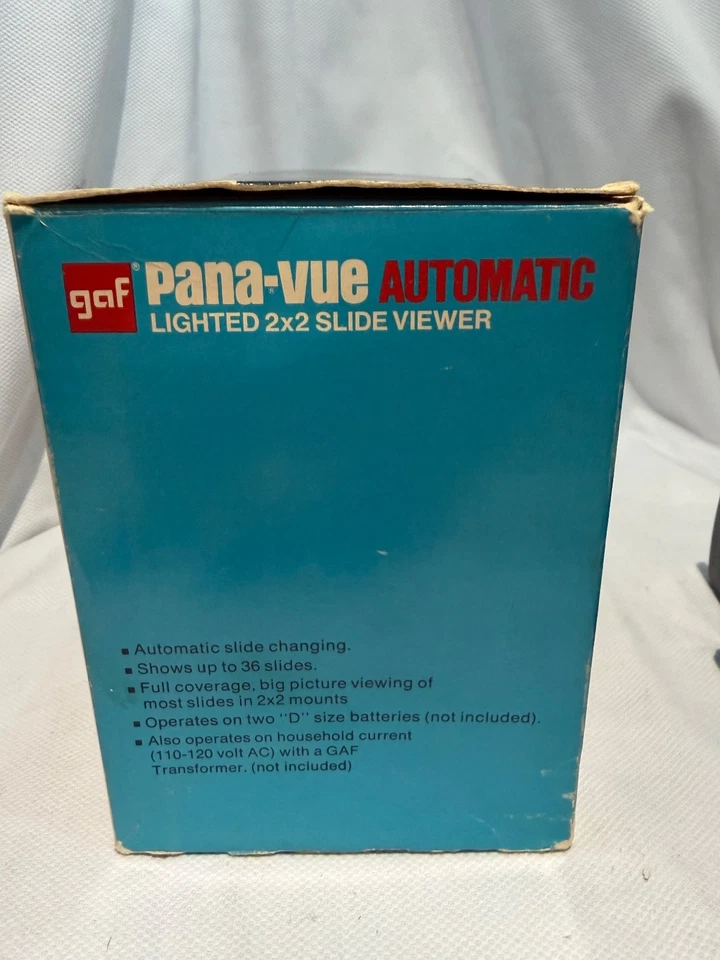 GAF Pana-Vue Automatic Lighted 2x2 Slide Viewer with Box & Transformer – Tested - Image 4 of 4