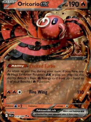 Oricorio ex 018/094 Holo Pokemon Phantasmal Flames Double Rare NM