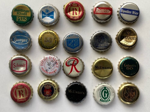 RareStuff Lot of 20 - “Beer Ale Domestic Foreign Drink Bottle Cap Caps Crown"b10