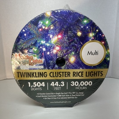 Holiday Bright Lights Indoor/Outdoor 44.3' 1504L Twinkling Rice Light Reel -