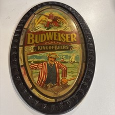 Anheuser-Busch Budweiser King of Beers 12x8 Vintage Graphics Oval bar sign