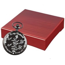 Engraved Pocket Watch With Box For Men To My Husband Gifts Wedding Anniversary
