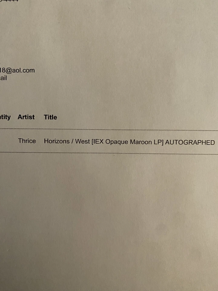 Thrice AUTOGRAPHED Horizons West Opaque Maroon Vinyl LP  - Image 3 of 4