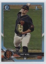 2018 Bowman Draft Chrome Sky Blue Refractor /402 Jake Wong #BDC-55 6o3