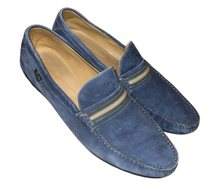 Paraboot Bassens Moccasin Penny Loafer Blue/Green Suede Men’s Sz 12 M Paraboot Bassens Moccasin Penny Loafer Blue/Green Suede  main image 3