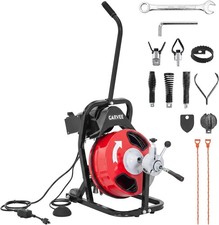 50FT 1/2 Inch Drain Cleaner Machine with Auto Feed & 4 Cutters 250W Motor