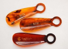 3 Faux Tortoise Shell Hotel Shoe Horns Ritz  Tara Hotels