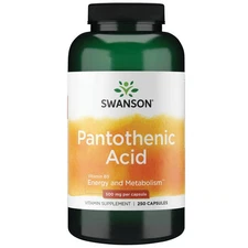 Swanson Pantothenic Acid Capsules, 500 mg, 250 Count