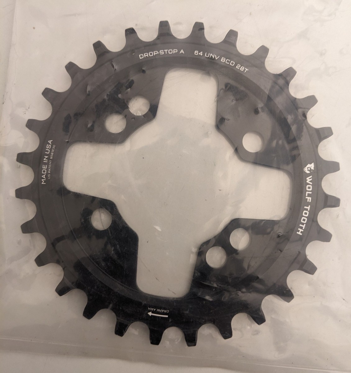 Wolf Tooth 64 BCD Chainring - 28t, 64 BCD, Universal Mount, Drop