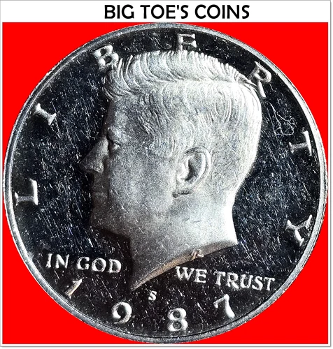 1987-S CLAD PROOF KENNEDY HALF DOLLAR, BEAUTIFUL  PROOF COIN, FAST SHIPPING