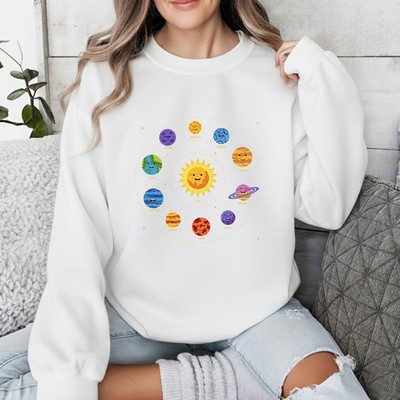 Sonne Merkur Uranus Jupiter Saturn Damen Sweatshirt Sonnensystem Astronomie