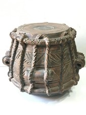 Alt Vintage Handmade Tribal Indisch Musical Tabla Instrument Terracotta Clay