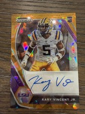 2021 Panini Prizm Draft #DPA-KVI Kary Vincent Jr. Autographs Orange Ice