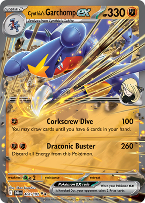 all garchomp pokemon cards Cynthia's Garchomp ex 104/182 - Destined Rivals - Pokemon TCG