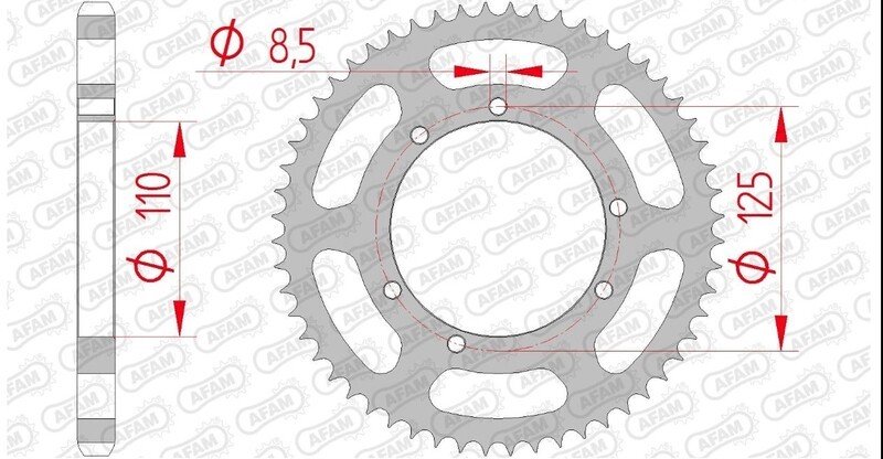 Couronne AFAM acier 59104 anti-usure pas 428 pour transmission fluide