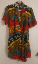VTG PG Collections by Ginger Bort Romper Dress Women’s Size 6 Colorful 