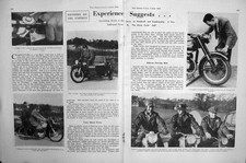 Vecchia rivista moto d'epoca stampa 1954 James Cadet Hudrlik Sidecar 20°