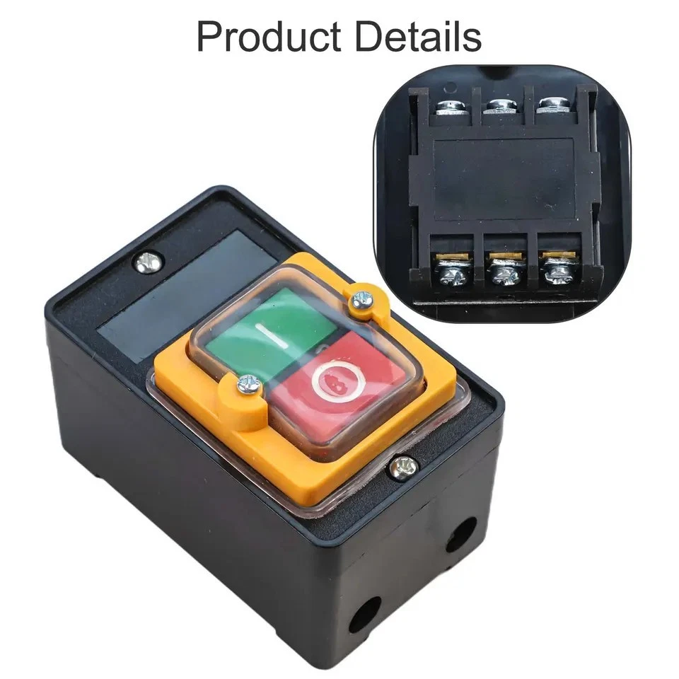 Machine Switch Button Waterproof Motor Start Stop Push On Off AC220V/380V 10A - Image 4 of 4
