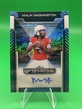 2025 Leaf OptiChrome Auto Signed Card #/7 Blue Shimmer Malik Washington