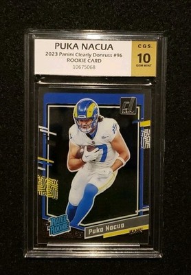 *PUKA NACUA* 2023 Panini Clearly Donruss #96 *CGS 10* RC Rookie Card 
