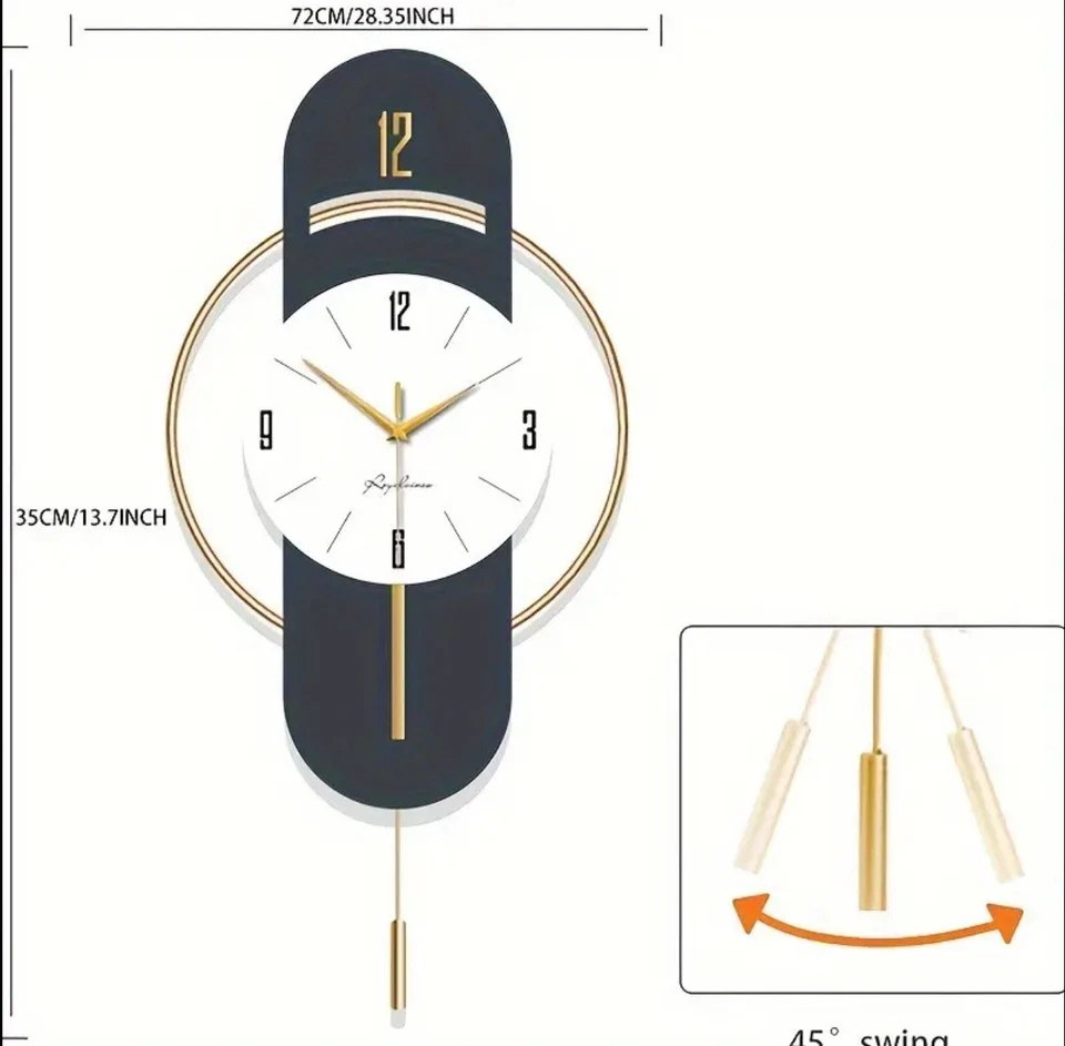 Large Wall Clock for Living Room Decor - 25 inch Big Wall Clock Decorative - Image 2 of 4