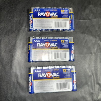 (Lot of 3) Rayovac Ultra Pro 1.5V AAA Alkaline Battery - 24 batteries total R7C